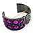 Purple Chunky Hinged Costume Bangle Bracelet (Gun Metal) - view 10