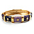 Chic Purple CZ Segmental Hinged Bangle Bracelet (Gold Tone) - view 5