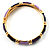 Chic Purple CZ Segmental Hinged Bangle Bracelet (Gold Tone) - view 7