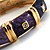 Chic Purple CZ Segmental Hinged Bangle Bracelet (Gold Tone) - view 4
