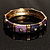 Chic Purple CZ Segmental Hinged Bangle Bracelet (Gold Tone) - view 6