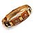 Chic Brown CZ Segmental Hinged Bangle Bracelet (Gold Tone) - view 4