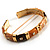 Chic Brown CZ Segmental Hinged Bangle Bracelet (Gold Tone) - view 5