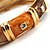 Chic Brown CZ Segmental Hinged Bangle Bracelet (Gold Tone) - view 6