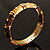 Chic Brown CZ Segmental Hinged Bangle Bracelet (Gold Tone) - view 7