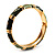 Chic Olive Green CZ Segmental Hinged Bangle Bracelet (Gold Tone) - view 7