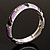 Silver Tone Curvy Enamel Crystal Hinged Bangle (Lilac And Purple) - view 6