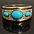 Wide Gold Tone Turquoise Style Crystal Hinged Bangle - Catwalk 2011 - view 13