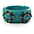 Turquoise Floral Resin Magnetic Bangle (Burn Gold) - Catwalk 2011 - view 7