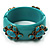 Turquoise Floral Resin Magnetic Bangle (Burn Gold) - Catwalk 2011 - view 9