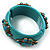 Turquoise Floral Resin Magnetic Bangle (Burn Gold) - Catwalk 2011 - view 10