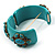 Turquoise Floral Resin Magnetic Bangle (Burn Gold) - Catwalk 2011 - view 6