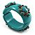 Turquoise Floral Resin Magnetic Bangle (Burn Gold) - Catwalk 2011 - view 2