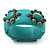 Turquoise Floral Resin Magnetic Bangle (Burn Gold) - Catwalk 2011 - view 8