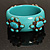Turquoise Floral Resin Magnetic Bangle (Burn Gold) - Catwalk 2011 - view 12