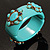 Turquoise Floral Resin Magnetic Bangle (Burn Gold) - Catwalk 2011 - view 4
