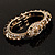 Vintage Crystal Snake Bangle Bracelet (Burn Gold Finish) - view 10