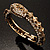 Vintage Crystal Snake Bangle Bracelet (Burn Gold Finish) - view 13