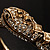 Vintage Crystal Snake Bangle Bracelet (Burn Gold Finish) - view 14