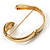Gold Tone Snake Hinged Bangle Bracelet (Aqua) - view 3