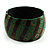 Wide Patterned Shell Bangle (Green & Brown) - view 3