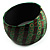 Wide Patterned Shell Bangle (Green & Brown) - view 4