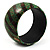 Wide Patterned Shell Bangle (Green & Brown) - view 2