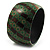 Wide Patterned Shell Bangle (Green & Brown) - view 5