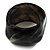 Bold Wide Chunky Resin Bangle (Black & White) - view 4