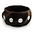 Twisted Chunky Wood Bangle with Shell Inlay (Brown) - Medium - up to 18cm - view 3