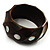 Twisted Chunky Wood Bangle with Shell Inlay (Brown) - Medium - up to 18cm - view 2