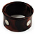 Wide Chunky Wood Shell Dotted Bangle - 18cm Long - view 2