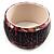 Chunky Wide Shell Bangle (Brown Grey & Bright Pink) - view 3