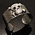 Swarovski Crystal Skull Cuff Bangle (Silver Tone Metal) - view 3