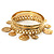 Patterned Greek Style Coin Metal Bangles - Set of 3 Pcs (Gold Tone) - view 3