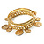 Patterned Greek Style Coin Metal Bangles - Set of 3 Pcs (Gold Tone) - view 5
