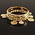 Patterned Greek Style Coin Metal Bangles - Set of 3 Pcs (Gold Tone) - view 2