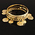 Patterned Greek Style Coin Metal Bangles - Set of 3 Pcs (Gold Tone) - view 12