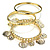 Patterned Greek Style Coin Metal Bangles - Set of 3 Pcs (Gold Tone) - view 11