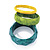 Teal, Bright Green And Yellow Acrylic Bangles - Set Of 3