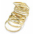 Smooth And Textured Metal Bangles- Set of 14 Pcs (Gold Tone)