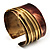 Two-Tone Diagonal Wide Ethnic Cuff (Antique Gold&Red) - view 5