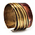 Two-Tone Diagonal Wide Ethnic Cuff (Antique Gold&Red) - view 14