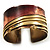 Two-Tone Diagonal Wide Ethnic Cuff (Antique Gold&Red) - view 10