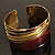 Two-Tone Diagonal Wide Ethnic Cuff (Antique Gold&Red) - view 6