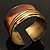 Two-Tone Diagonal Wide Ethnic Cuff (Antique Gold&Red) - view 17