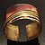 Two-Tone Diagonal Wide Ethnic Cuff (Antique Gold&Red) - view 9
