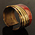 Two-Tone Diagonal Wide Ethnic Cuff (Antique Gold&Red) - view 7