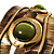 Wide Cut Out Green Cat Eye Geometric Ethnic Cuff Bracelet - view 3