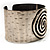 Wide Hammered Stainless Steel Tribal 'Mesmerizing Spiral' Cuff-Bangle - view 13